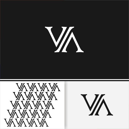 VA Monogram Logo for All Over Print Design by ✅️ Panda Delista™