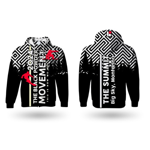 Need an eye-catching hoodie design aimed at African American Skiers & Snowboarders. Design by Higher Graphics