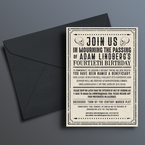 Murder Mystery Party Invitations