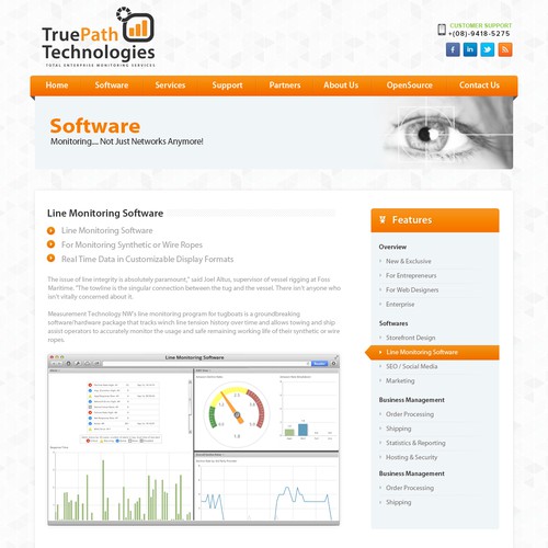 website design for TruePath Technologies Inc Diseño de The Lion King
