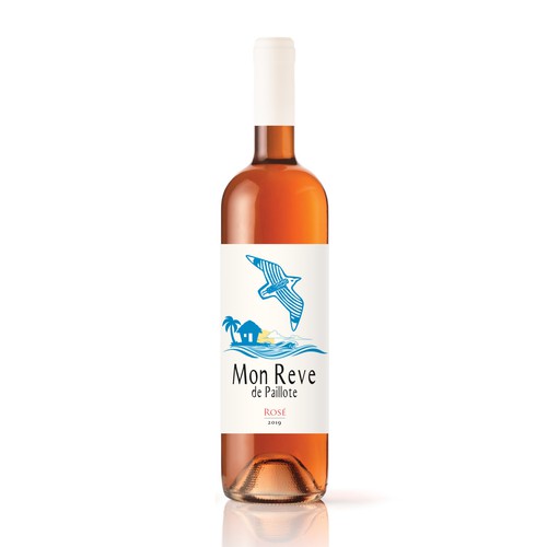 Rosé Wine Label " Mon rêve de Paillote" ("My dream of beach bar") Design by Dragan Jovic