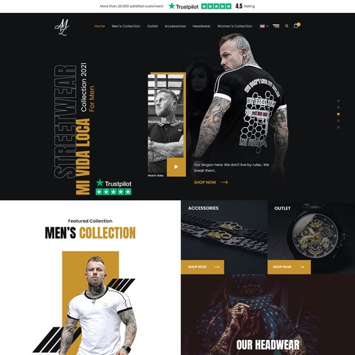 Mi vida loca Streetwear webdesign productpage and homepage Design by AKDCreative