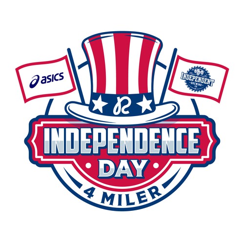 "Independence Day 4-Miler Logo Contest" winning Logo design