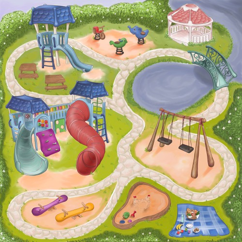 Create an interactive story telling set with board and characters Design von Hattifant