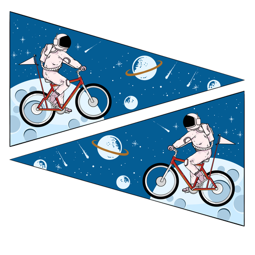 Bicycle flag for boys with space theme Design by ROCHIS28