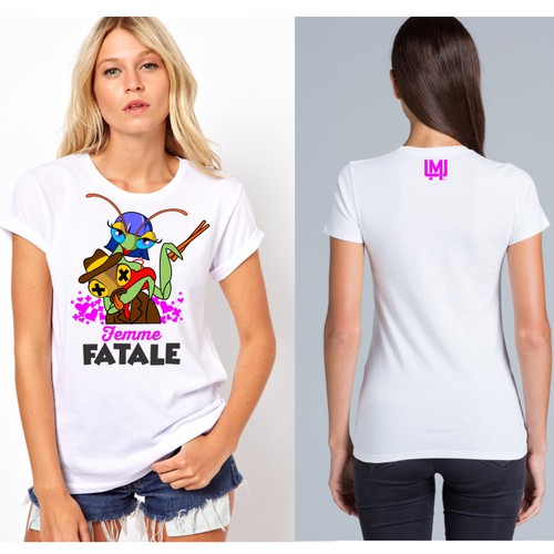 Femme fatale image using the praying mantis for t shirt T shirt