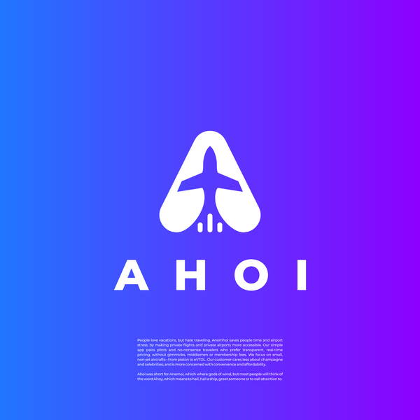 AHOI logo | Plane Logo | Travel logo | Passport logo | Apps logo | Icon Design