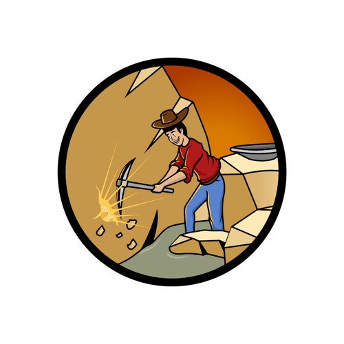 Man digging for Gold image and design Design by adam_r98