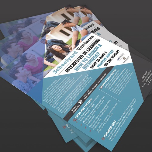 One page flyer for program that supports teen entrepreneurs Design by Saqi.KTS