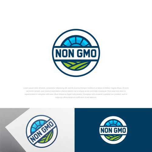 Food Packaging NON-GMO Logo Design by lrasyid88