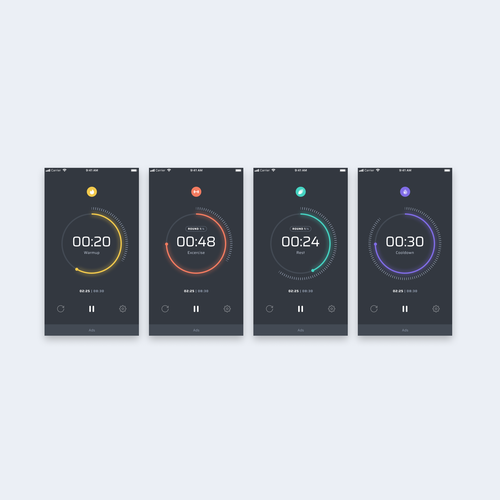 Redesign a popular fitness timer app Design by Softsea