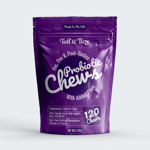 Pouch packaging design - Probiotic Chews for dogs Design by sadiaafrinrumky