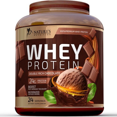 Diseño de Tasty Whey Protein Chocolate Design Needed for Nature's Nutrition de R O S H I N