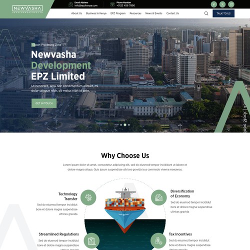 We need a web design for an Export Processing Zone in Kenya Design by Irshad 786