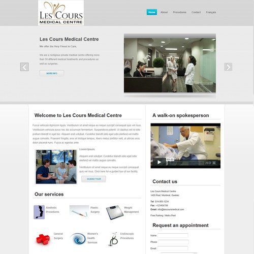 Les Cours Medical Centre needs a new website design Réalisé par mchs_webmaster