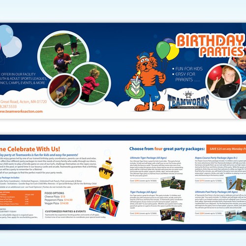 Birthday Party Brochure for Sport & Recreation Facility Design réalisé par Revthy