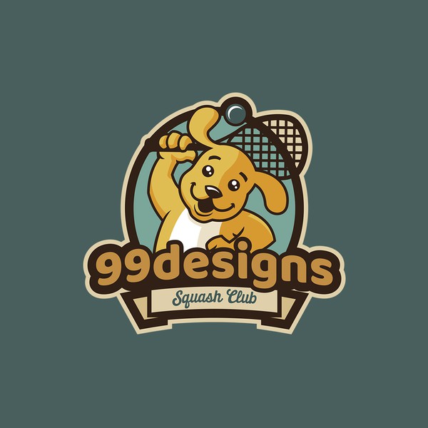Character logo design for 99d squash team