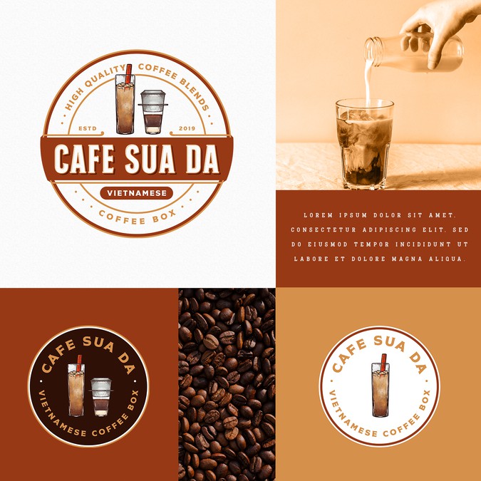 Design a cool logo for iced coffee lovers, Cafe Sua Da | Logo design ...