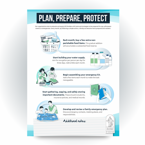 Plan, Prepare, Protect: LDS Family Preparedness Infographic Contest!"-ontwerp door Gabriel Imung