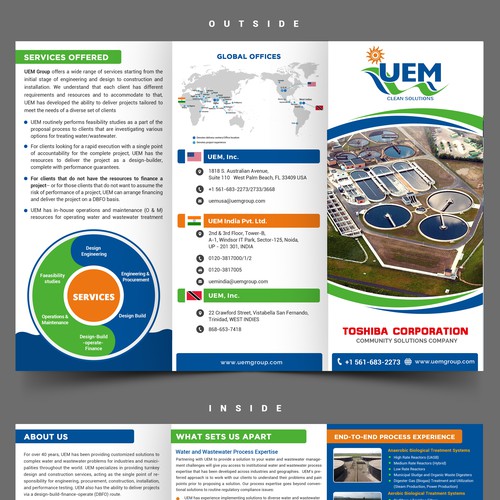 Create brochure for global water/wastewater treatment designbuild firm