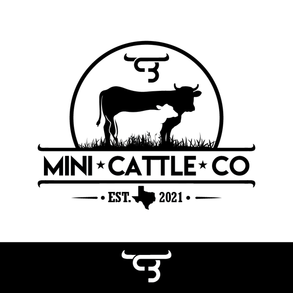 Rustic “Mini Cattle Co” Logo — Western Ranch Branding with Cattle Silhouette