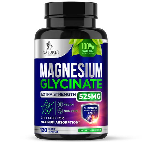 Natural Magnesium Glycinate Design needed for Nature's Nutrition Design by gs-designs