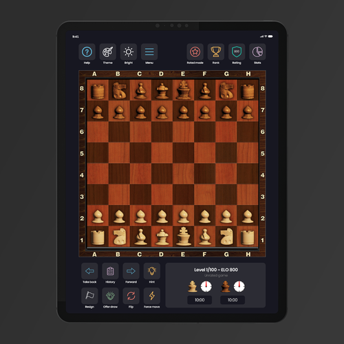 iPad Chess App - Polishing project. See PSD. Design by Borowski Design