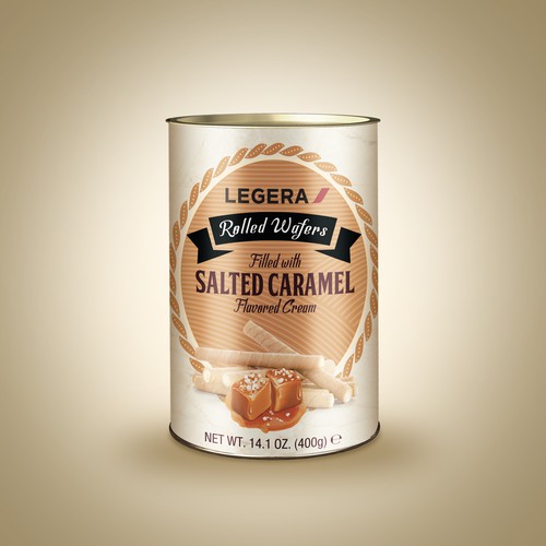 LEGERA Wafer Rolls Pack 125 gm - Salted Caramel Design by sougatacreative