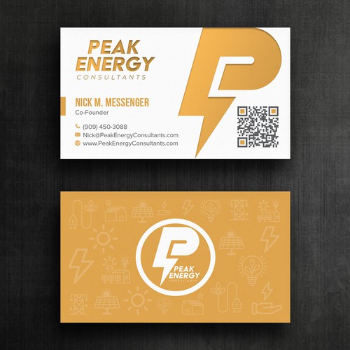 Modern Business Card Design for Electric Energy and Solar Company Design by Felix SH