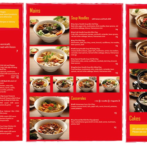 Design a Menu for a Vietnamese Vegan Restaurant | Menu contest