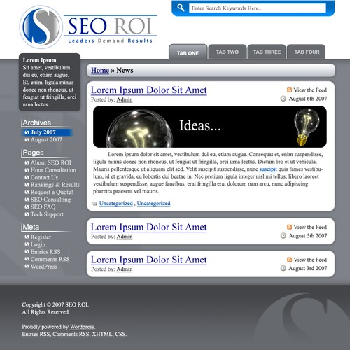 $355 WordPress design- SEO Consulting Site Ontwerp door GHOwner
