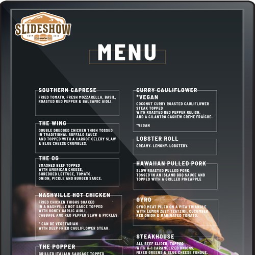 Digital Funky Menu for a Food hall. Design by renatee