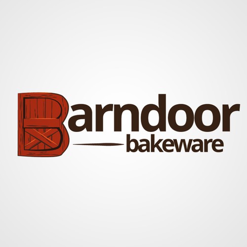 Create a "cool rustic" styled logo of a Barn Door for Barn Door Bakeware Logo Design by krehbielLABS