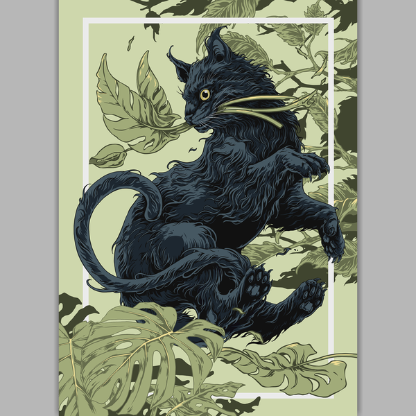 Diseño de EN_Art91 titulado "Black cat poster illustration"