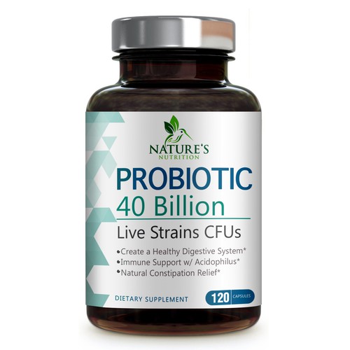 Nature's Nutrition Needs a "Beautiful Label" for our Probiotic Bottle. Design by agooshe
