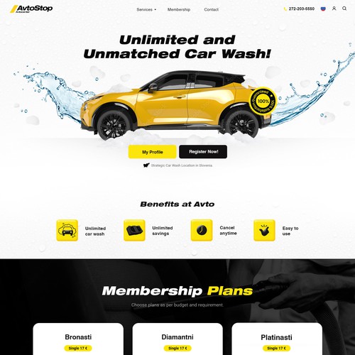 Car wash subscription Design by StyleWorks Studio