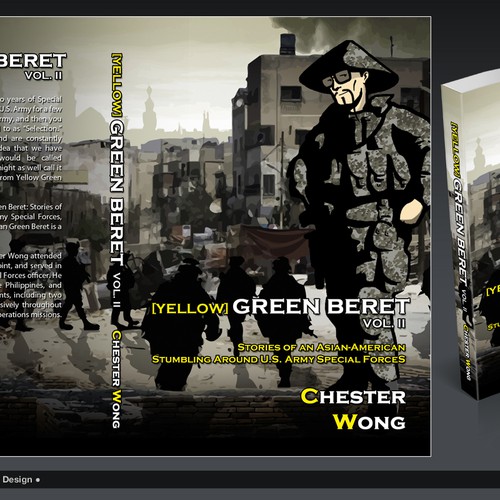 book cover graphic art design for Yellow Green Beret, Volume II Design by Mac Arvy
