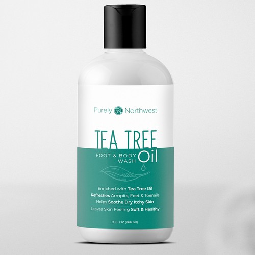 Updated Tea Tree Body Wash Label Design réalisé par Dimario Moretti