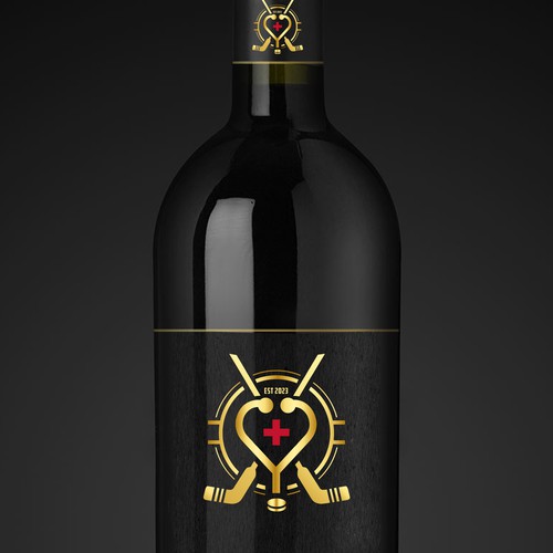 Wedding Wine Bottle Logo Design Design by Fortuna Design