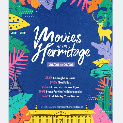 Fun, colorful and laid-back poster for outdoor film festival in historical Amsterdam Design von JGD_Design