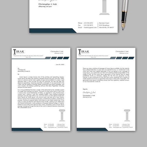 Design a new & improved Legal Letterhead Design by Popped 86