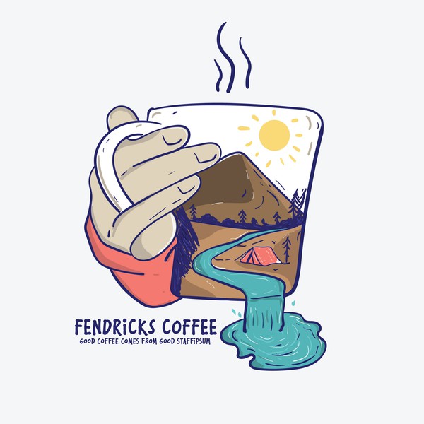 Design by Halabani titled "Adventure coffee themed t-shirt design"