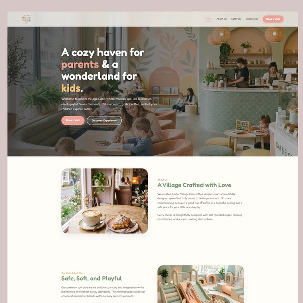 Website design for Kinder Village Cafe