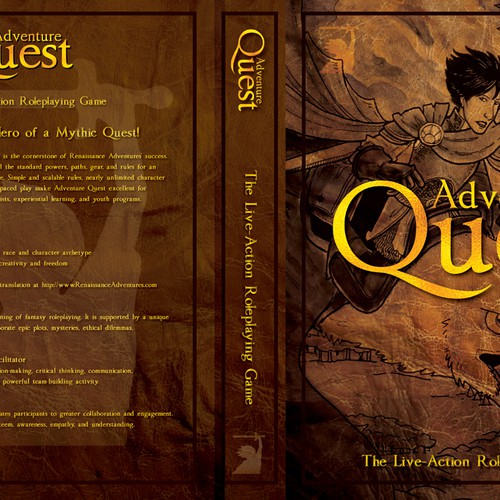 Book Cover for Adventure Quest, the Live-Action Roleplaying Game Design by Brand Leo | Niels