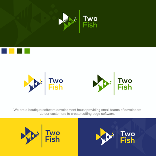 Logo and Brand Guideline for "Two Fish" Software House Design by ::overload::