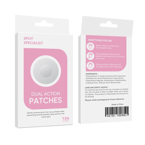 Pimple Patch PACKAGING to appeal to FEMALE BEAUTY user Design by Rajith Shantha
