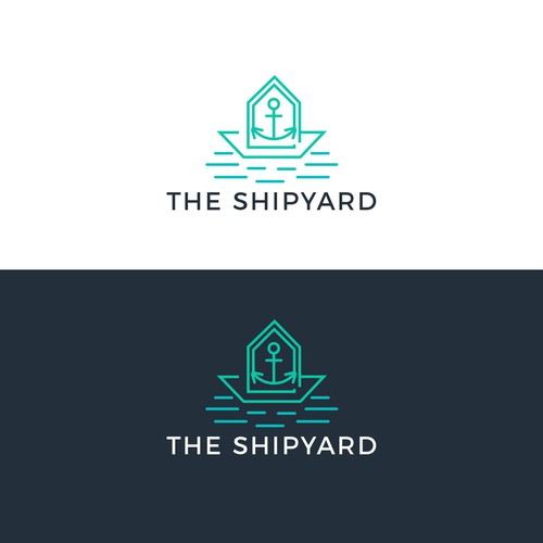 Modern nautical logo for outdoor public market in coastal Florida town. Design by Hito