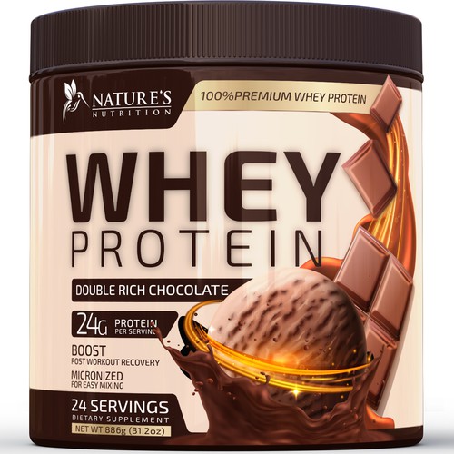 Diseño de Tasty Whey Protein Chocolate Design Needed for Nature's Nutrition de R O S H I N