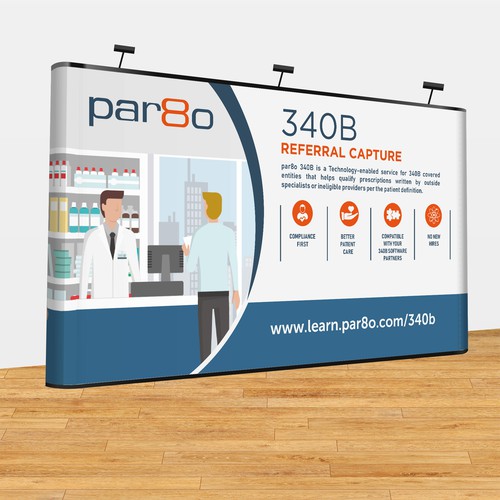 Design tradeshow background backdrop for healthcare company ( 10x20 feet) Design by Coli.W