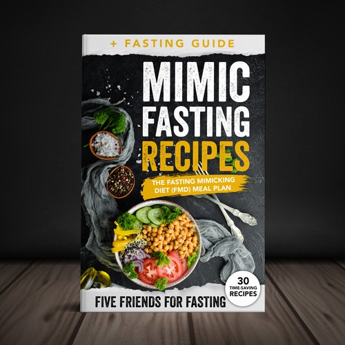 Design a fancy cover+basic layout for an e-book-based recipe book for the new fasting technique FMD Design von Yna